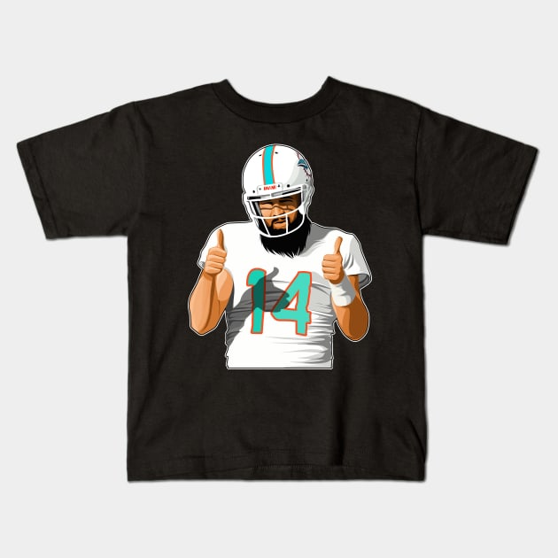 Ryan Fitzpatrick Two Thumbs Up Kids T-Shirt by 40yards